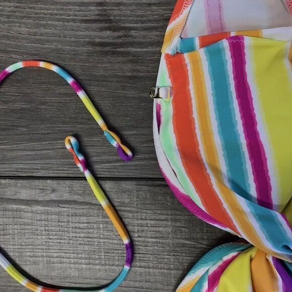 Victoria's Secret Women’s Two Piece Swim Suit Muliticolored Striped Size S/P - Picture 10 of 11